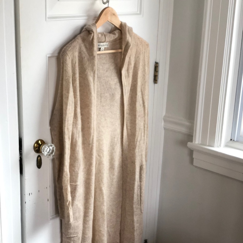 White and Warren cashmere lounge robe/ duster sweater ! Retails at $498!! xs